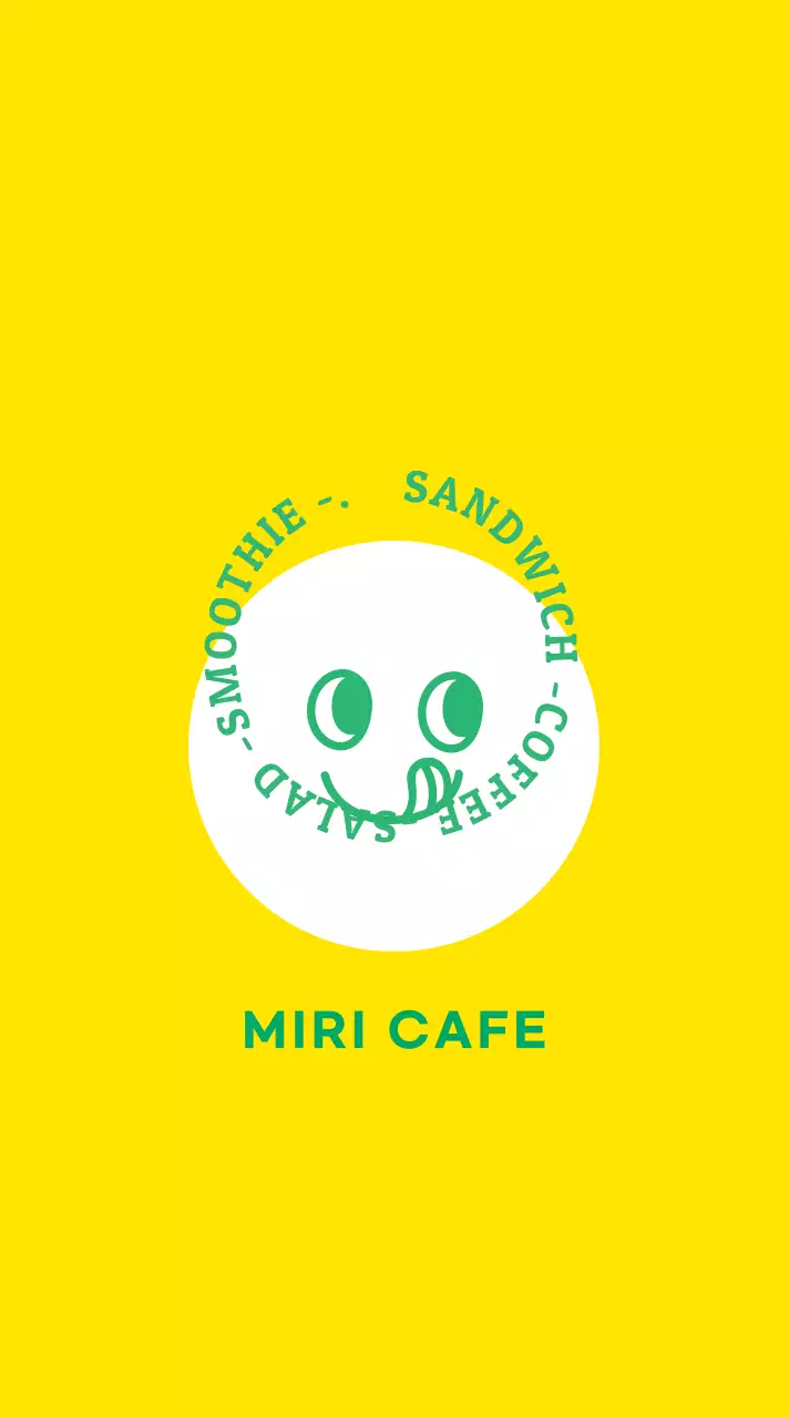 Promote your cafe with a simple, stylized yellow and green emblem logo