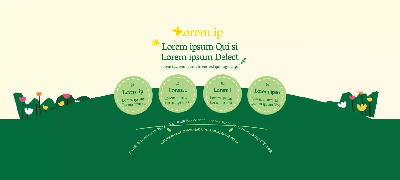 Sobre a campanha verde e amarela de estilo limpo para ir a pé para o trabalho