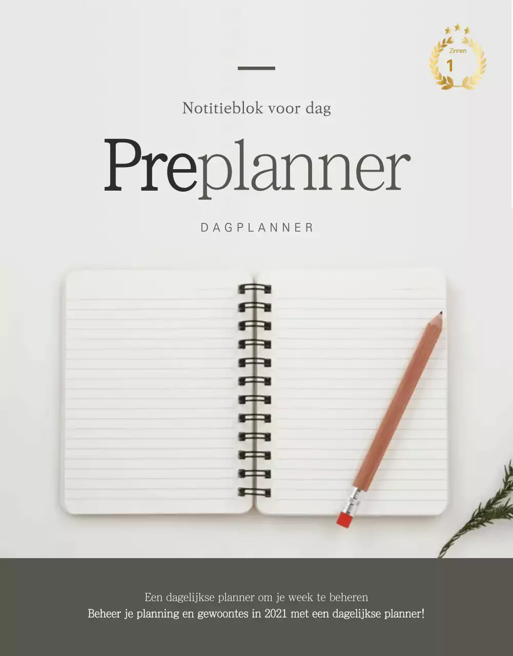 Verkoop een eenvoudige conceptplanner in grijs en wit