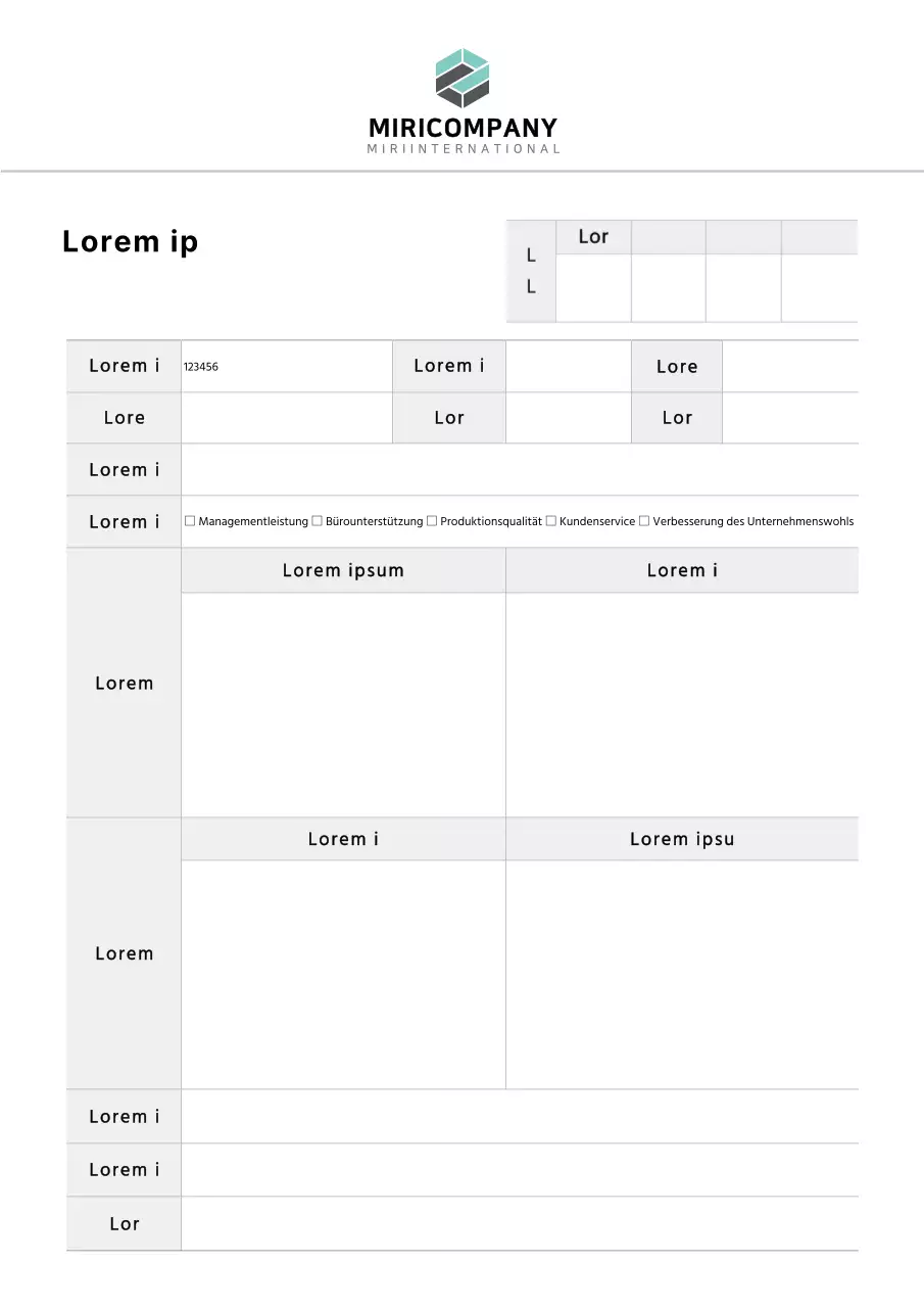 Einfaches Firmenlogo Verbesserungsvorschlag Dokumentationsvorlage