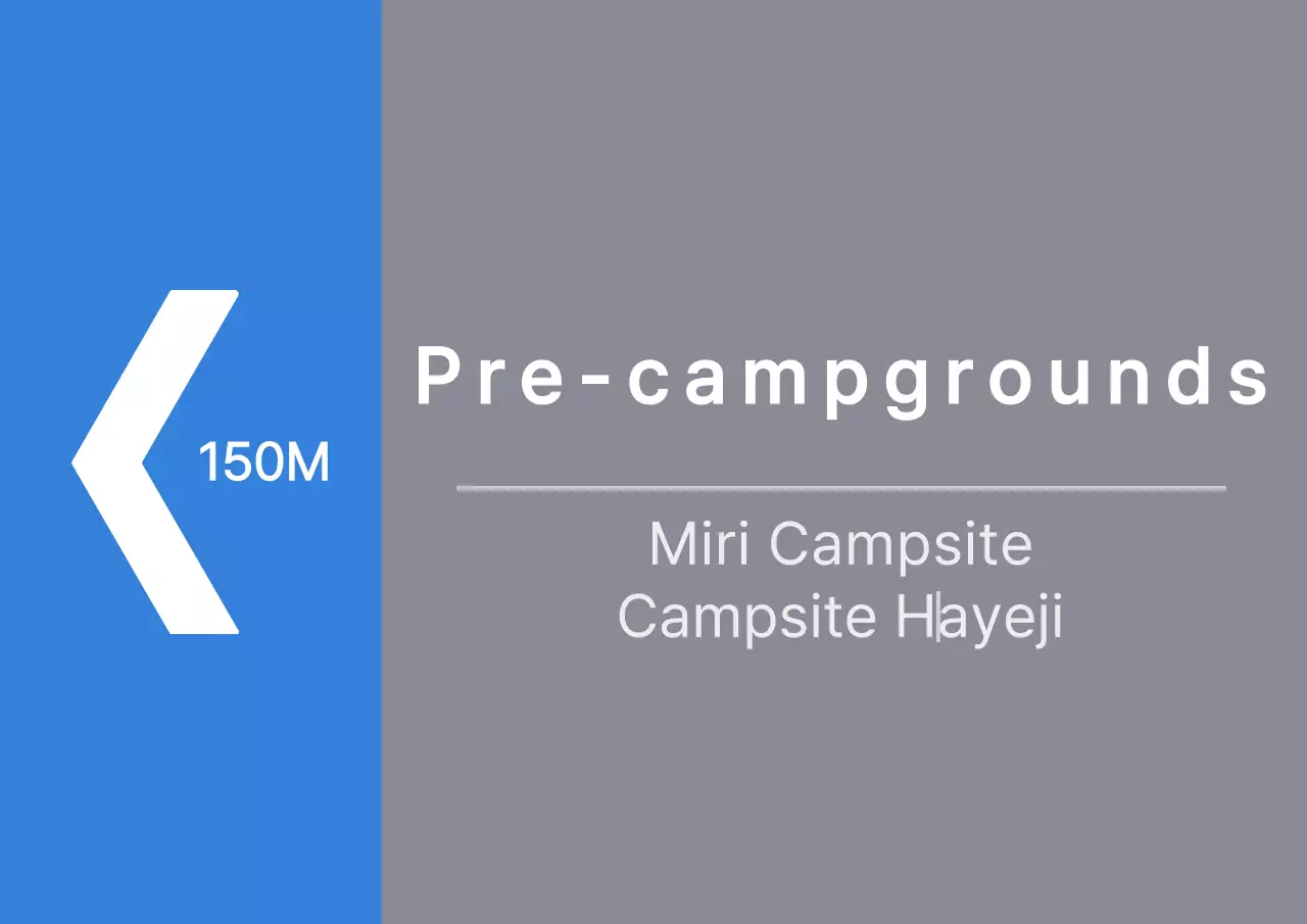 Clean style campground directions in blue and gray