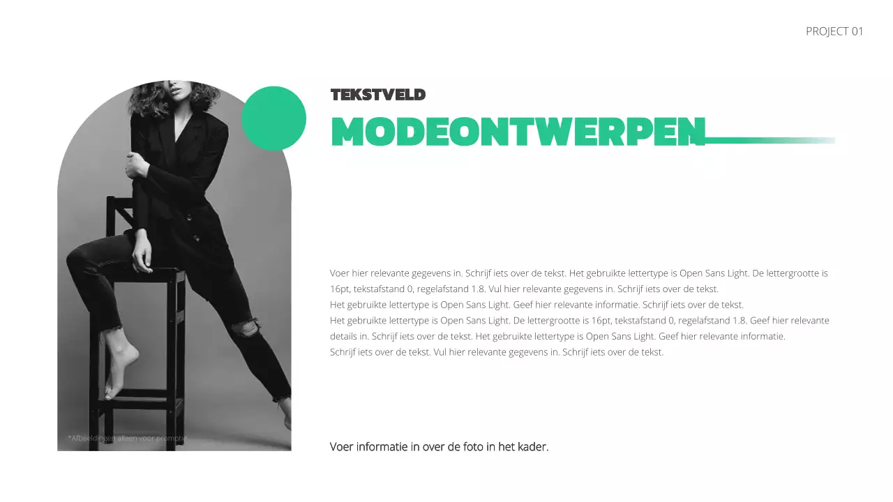 Een eenvoudig designportfolio in groen