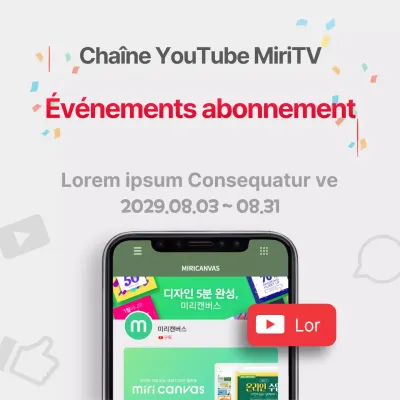 Gif rouge et gris en mouvement concept d'abonnement au canal événement