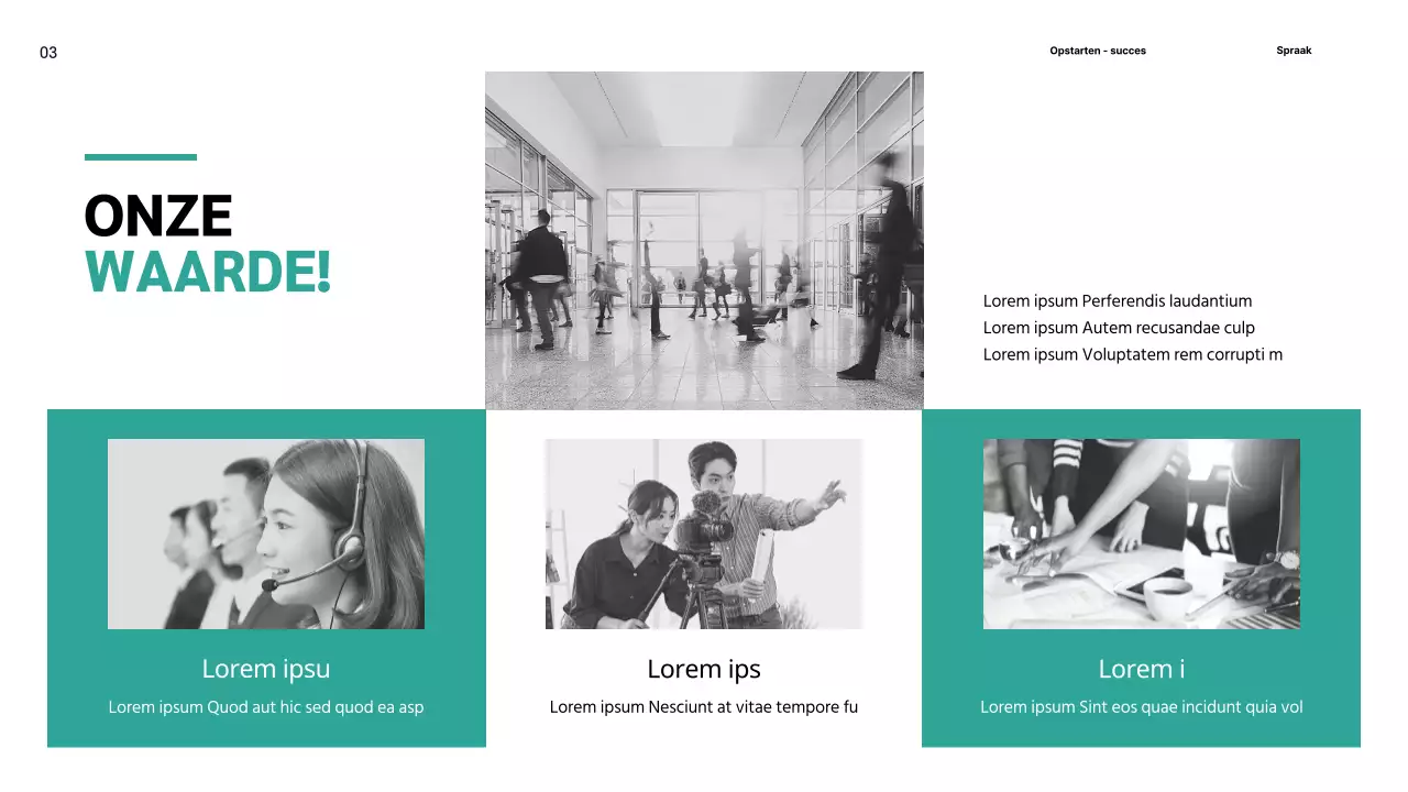 Eenvoudig, mintkleurig voorstel voor marketingbedrijf