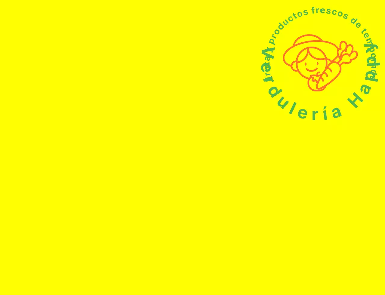 Tienda de verduras chaleco con la ilustración de línea simple en amarillo verde y naranja