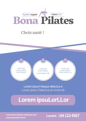 Promouvoir une école de Pilates simple avec des lignes et des formes violettes