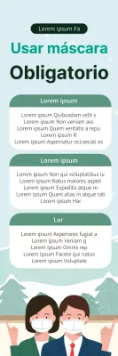 Guía de prevención del coronavirus ilustrada en azul sencillo