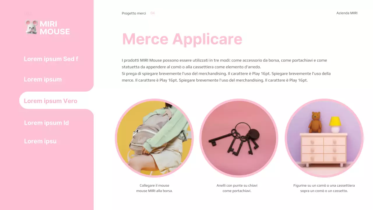 Presentazione della merce in rosa e bianco