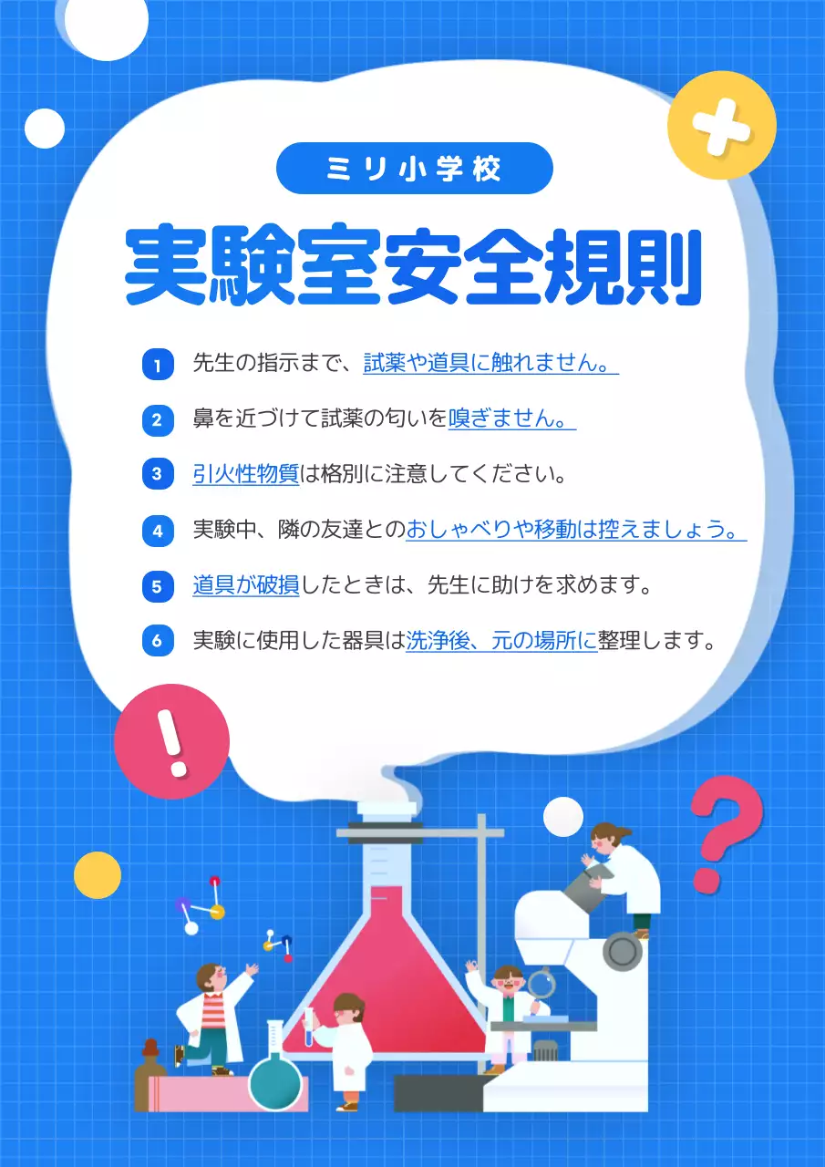 青 ポップ 安全規則 ポスター