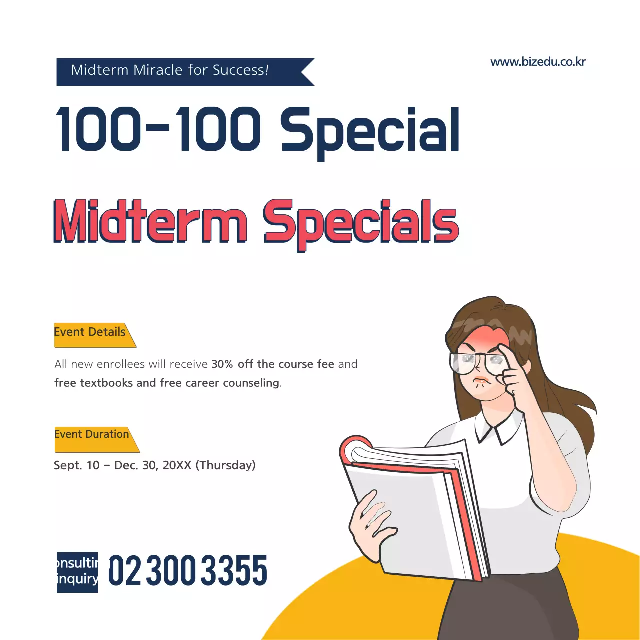 Banner vermelho de promoção da educação moderna