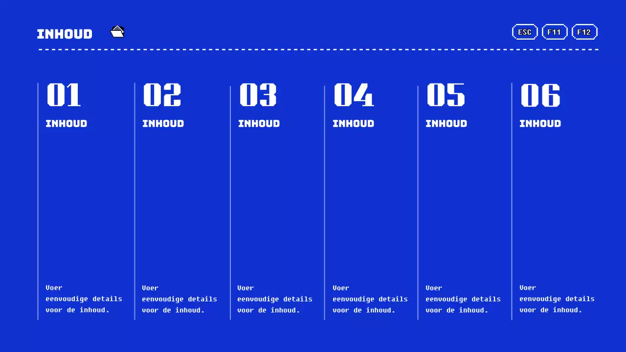 Portfolio presentatie in blauw en geel