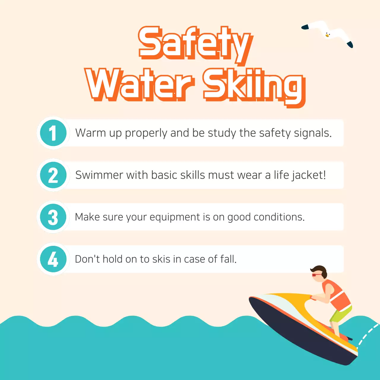 Orange Retro Water Sports Guide Instagram Carousel