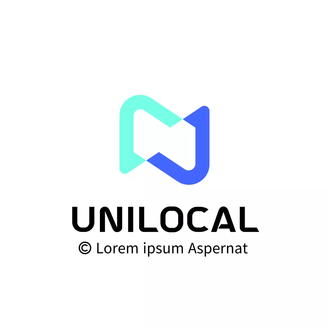 Logotipo de empresa en un círculo azul claro