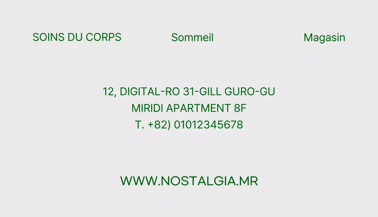 Une carte de visite élégante aux accents gris et verts