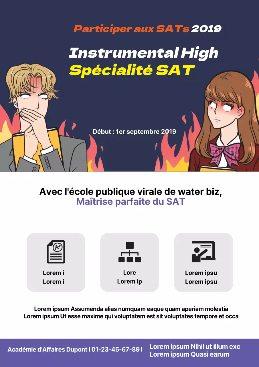 Faites la promotion du cours de préparation aux examens de votre école à l'aide d'illustrations manga