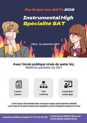 Faites la promotion du cours de préparation aux examens de votre école à l'aide d'illustrations manga