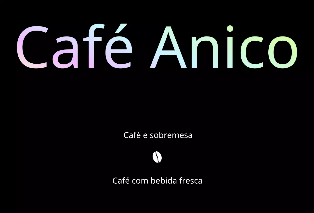 Café moderno e simples em preto e gradientes