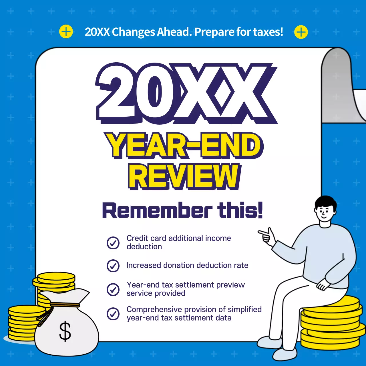 Blue Modern Tax Review Announcement Social Media Post