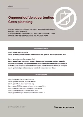 Geen reclame in bruine en grijze appartementen