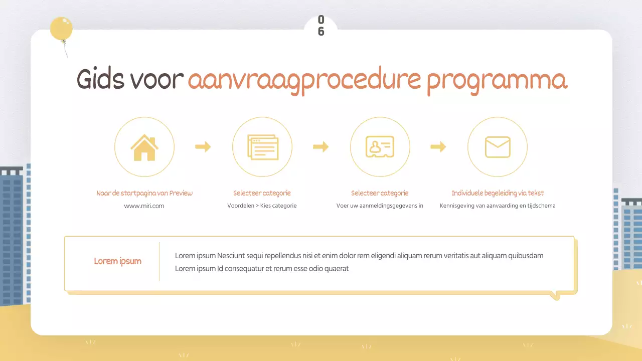 Knalgele en witte programmagids voor overheidskantoren