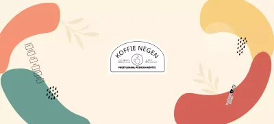 Beige kleurrijke vormenDecafé met patroon