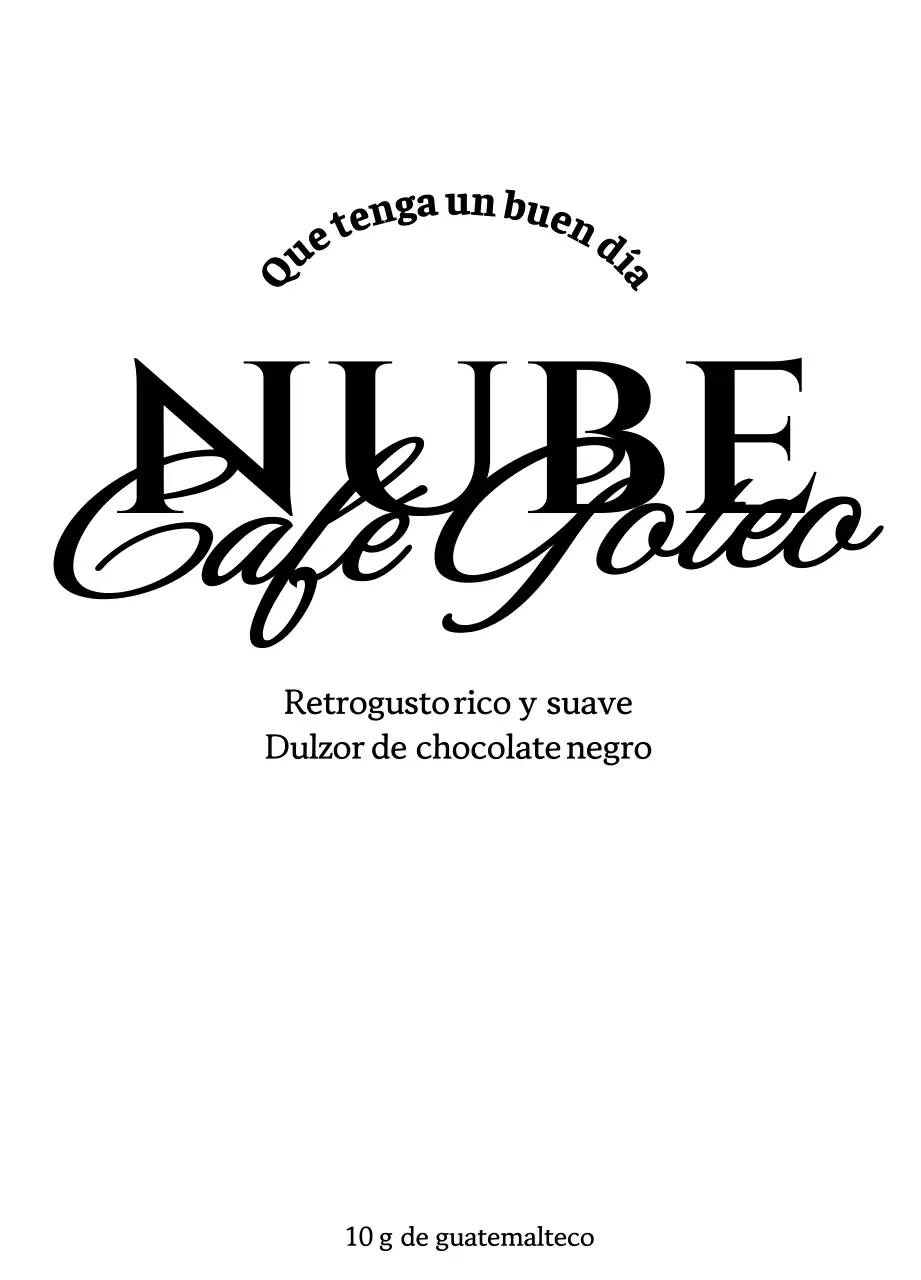 Granos de café sencillos con texto en negro