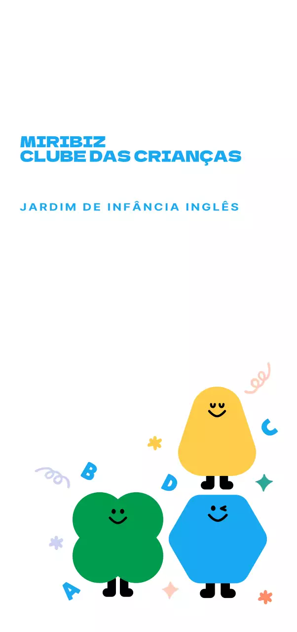 Clube de crianças com personagens engraçadas