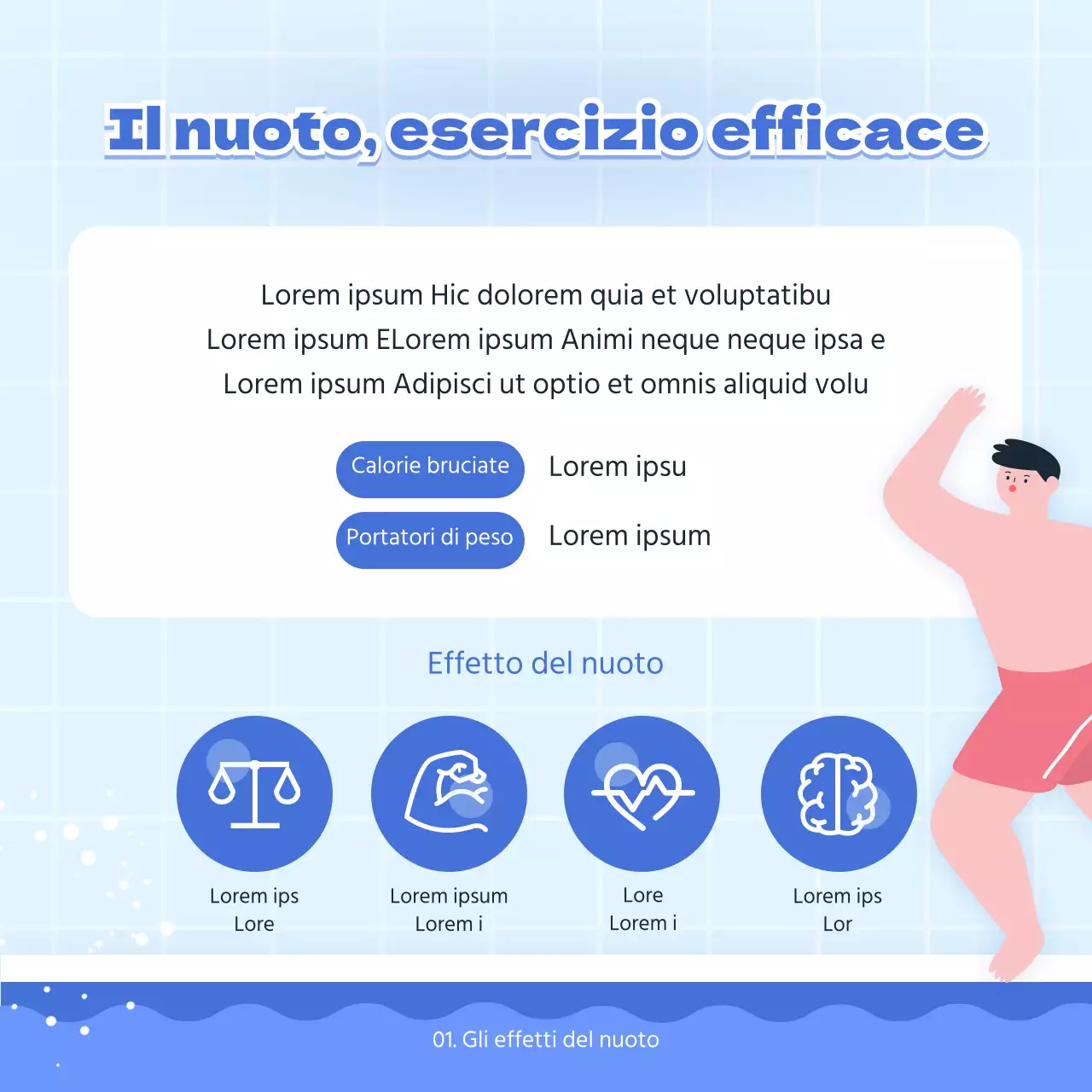 Punto blu rosa Illustrazione dalla A alla Z di Swimming CardNews