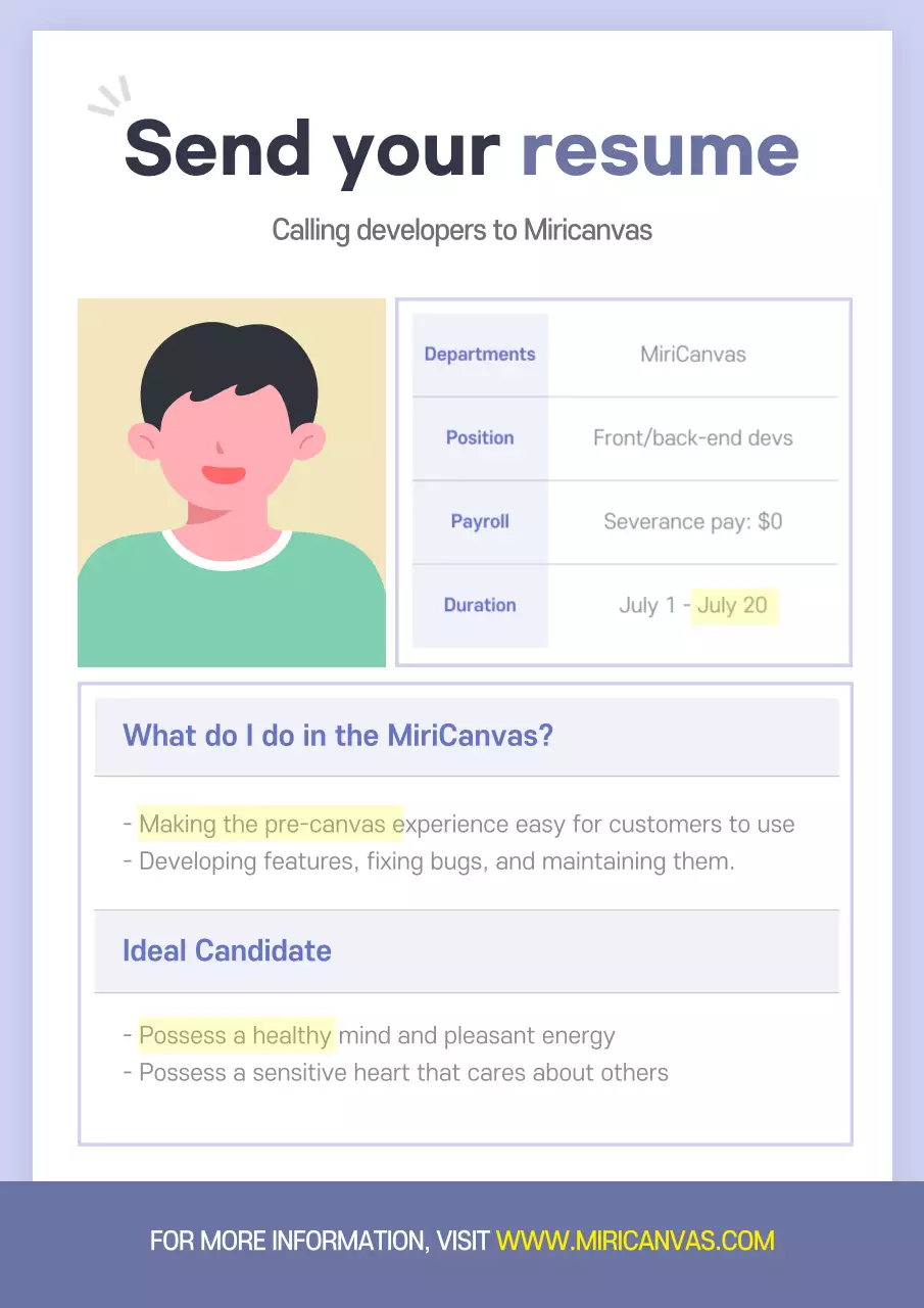 Blue Modern Developer Recruitment Poster
