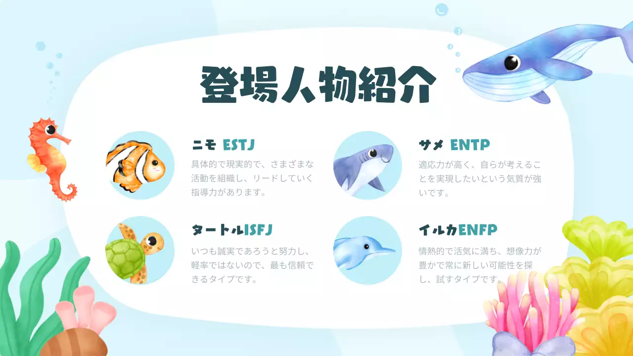 水色 楽しい 冒険 ポスター プレゼンテーション