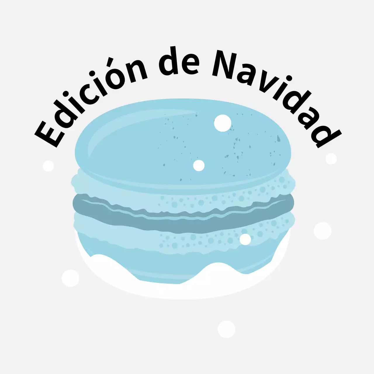 Azul ilustración lindo navidad café postre macaron etiquetas para macarons