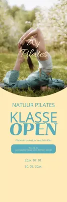 Promoot open Pilateslessen met een gele achtergrond