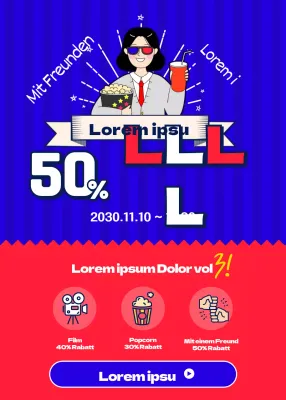 Pop-up für Studentenveranstaltungen mit blauem Hintergrund