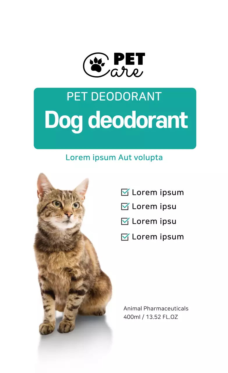 Nhãn đồ dùng cho thú cưng sạch màu trắng