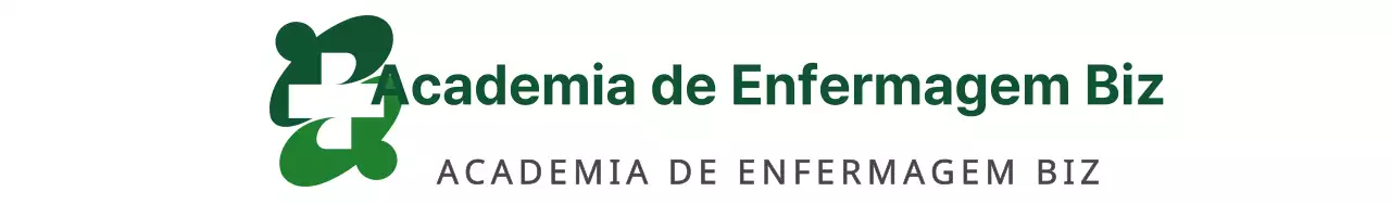 Desenho promocional simples com logótipo verde e nome da escola de enfermagem
