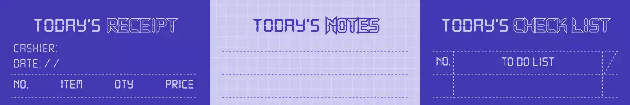 Pola konsep struk sederhana dengan warna biru tua dan ungu muda