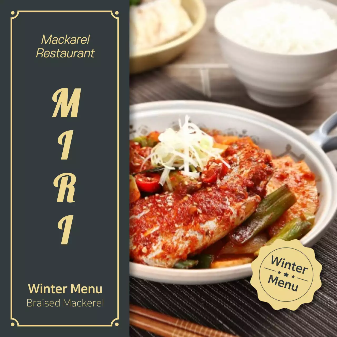 Black Traditional Food Menu Social Media Post