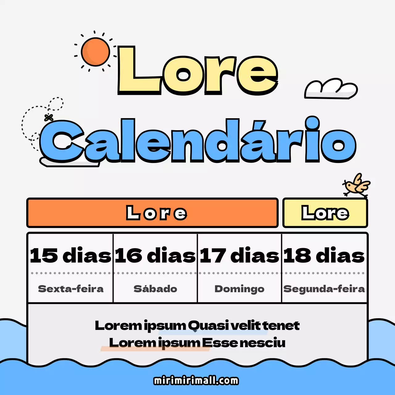 Calendário das férias de verão
