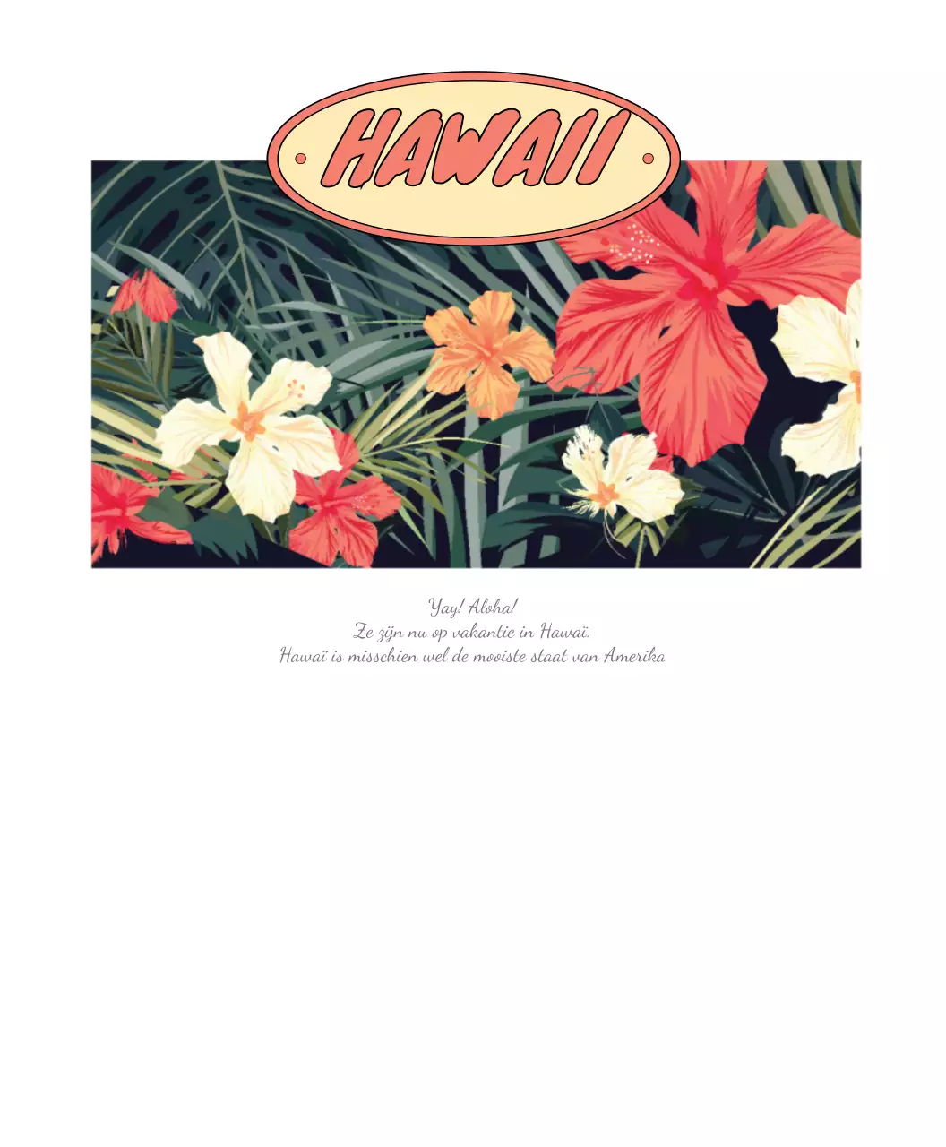 Zomer Hawaiiaanse bloemenillustratie