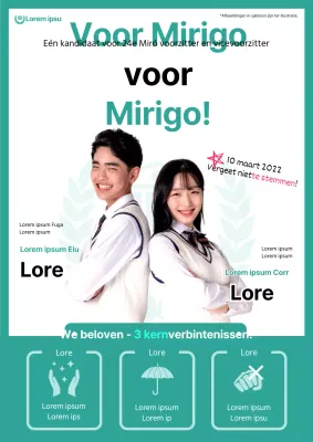 Mintkleurige webposter voor de presidentsverkiezingen