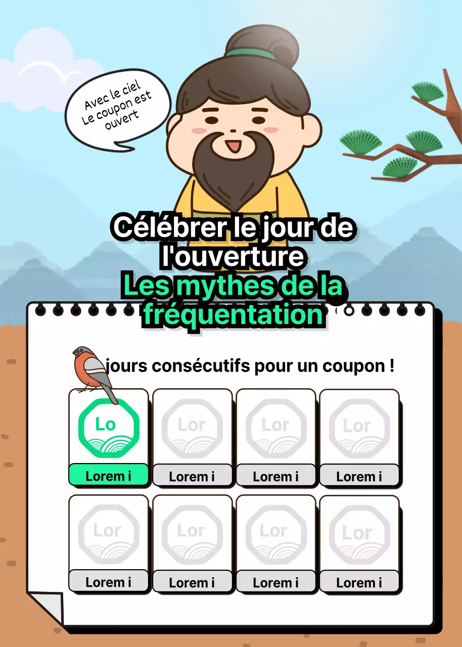 Fond bleu du personnage de Dangun Grandpa pour la cérémonie d'ouverture de l'événement de présence