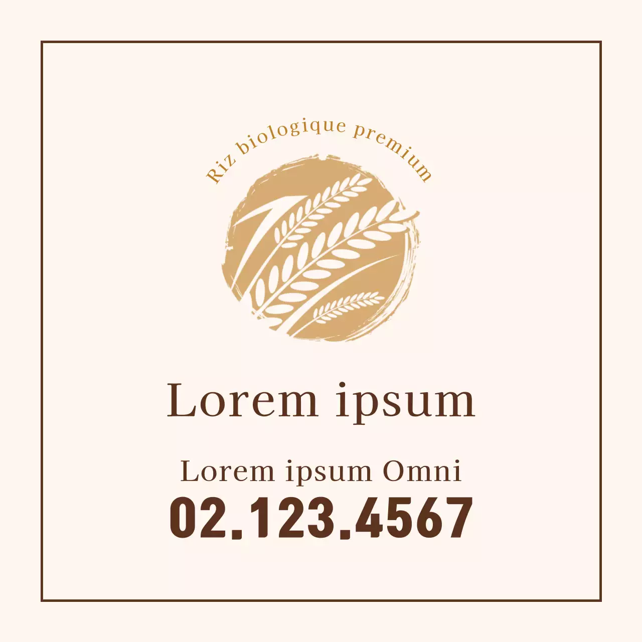 Illustration brune, ferme de riz biologique soignée