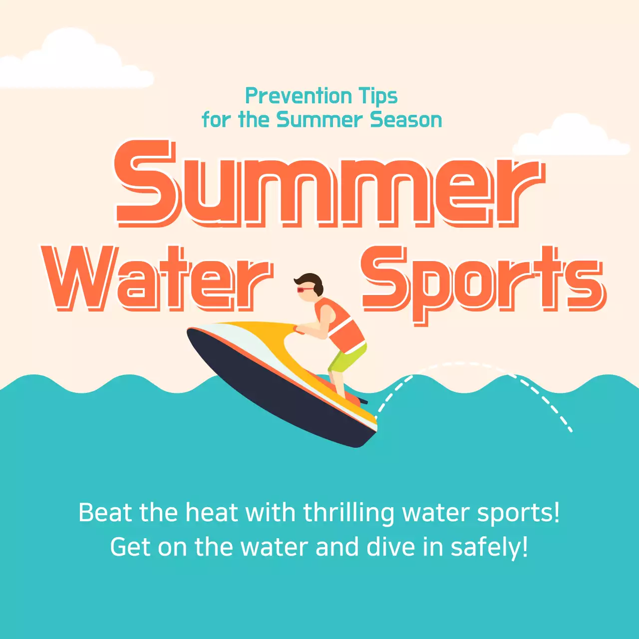 Orange Retro Water Sports Guide Instagram Carousel