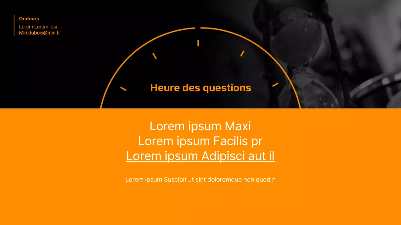 Thème de l'atelier sur la gestion du temps en orange