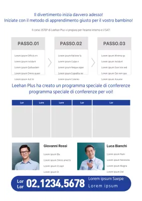 Promozione della scuola di matematica pulita con foto di insegnanti blu e grigi