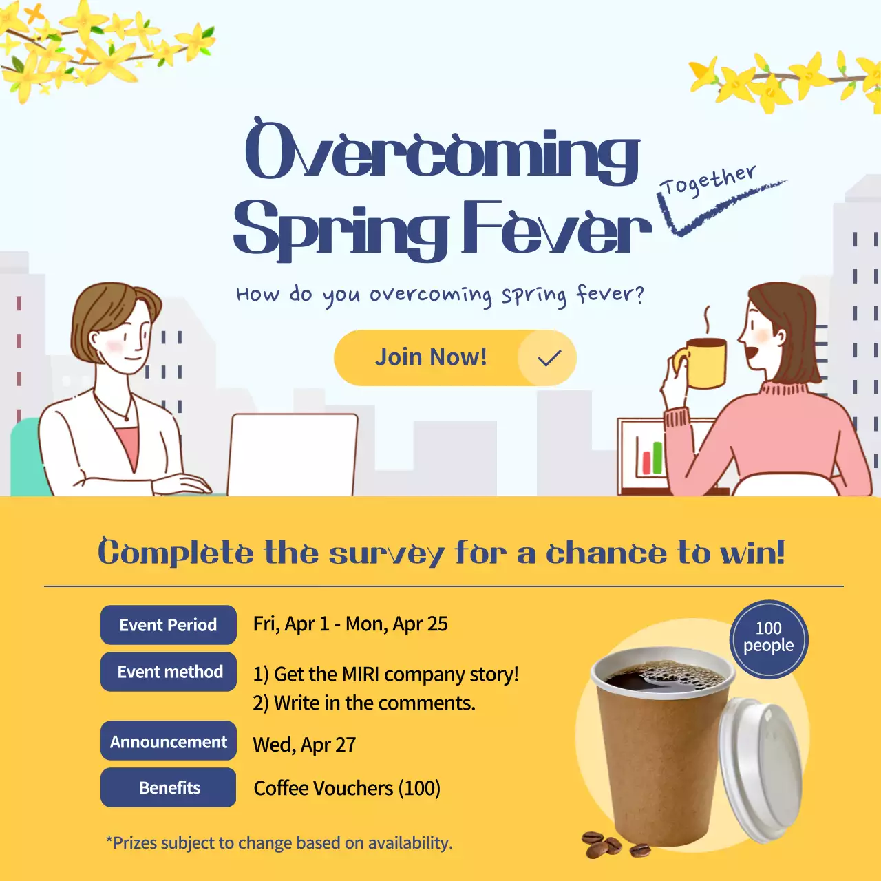 Yellow Modern Survey Promotion Social Media Post