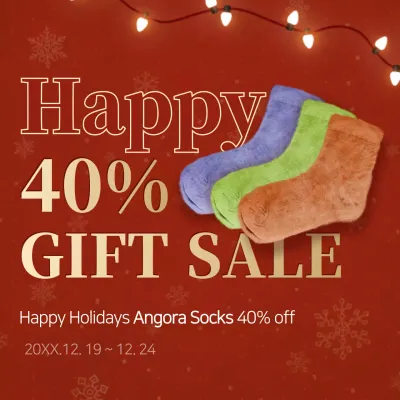 Red Festive Socks Promotion Social Media Post