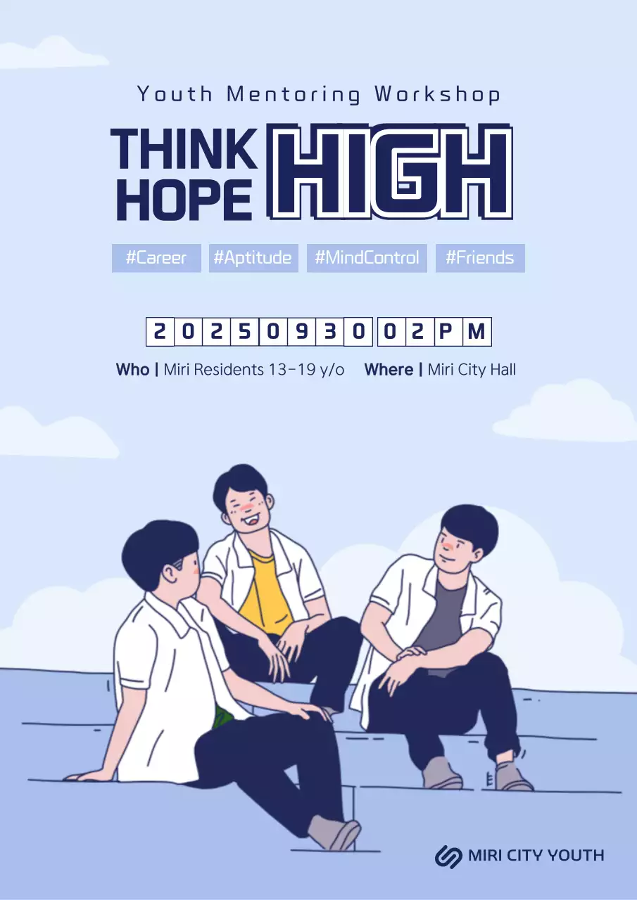 Blue Modern Youth Event Poster