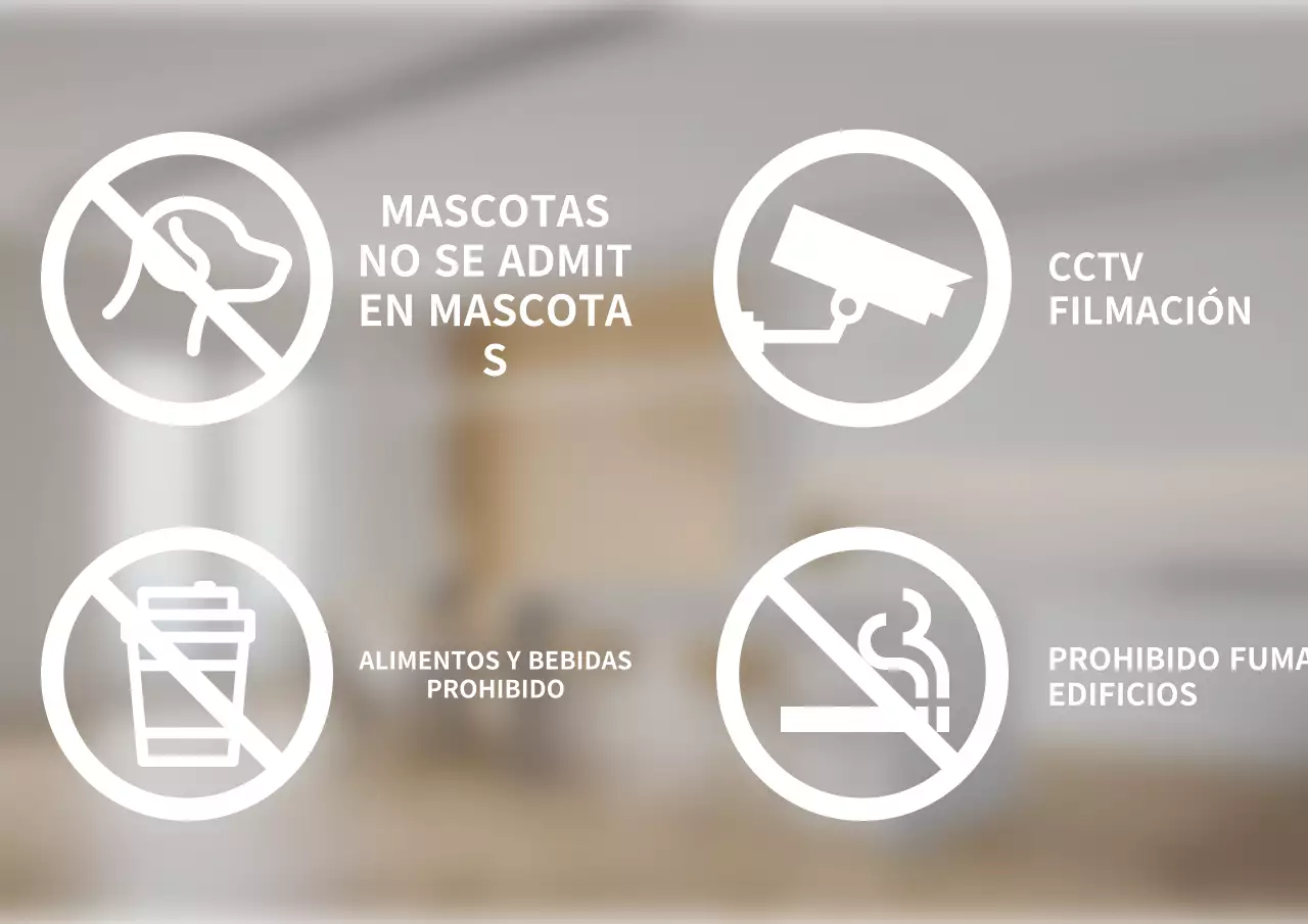 Calcomanía con pictograma blanco simple