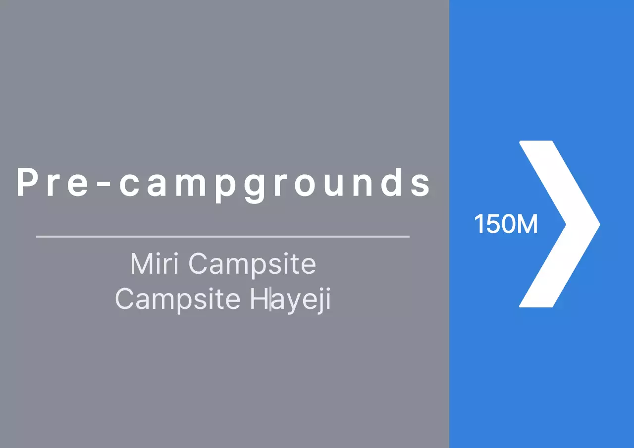 Clean style campground directions in blue and gray